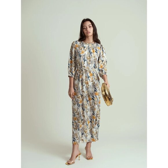 One Fine Day ofd invisible waist full maxi dress‎ In IVORY BOTANICAL Size XXS - Picture 4 of 8